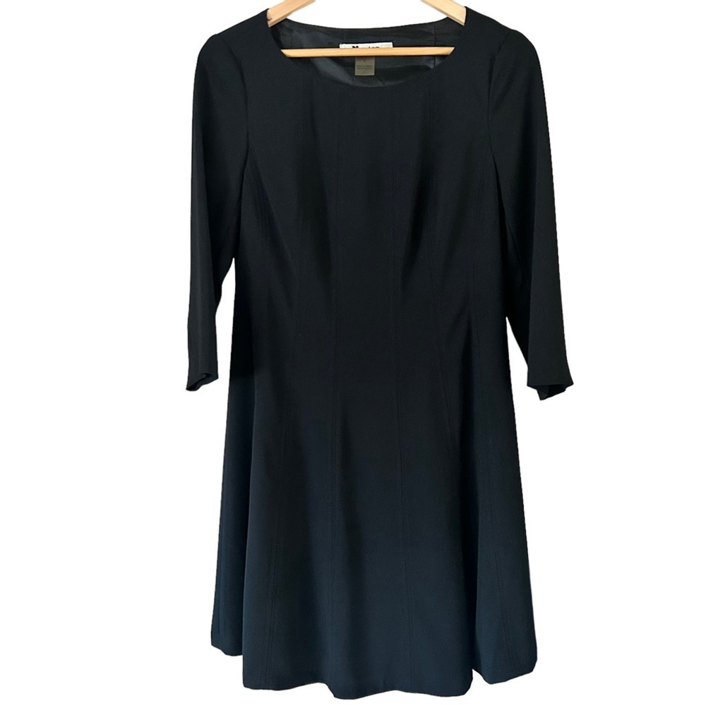 Vintage Nygard Collection Black 3/4 Sleeve Petite Women's Sheath Dress Size 8
